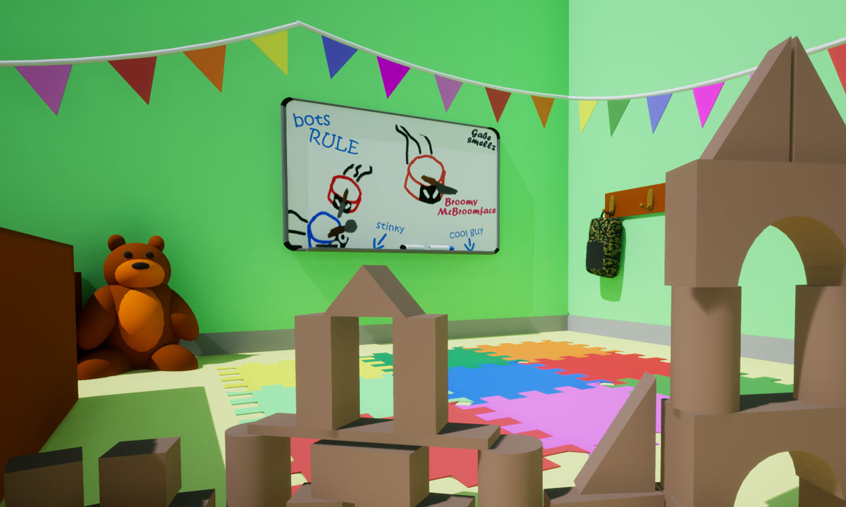 Video game of a toddlers room